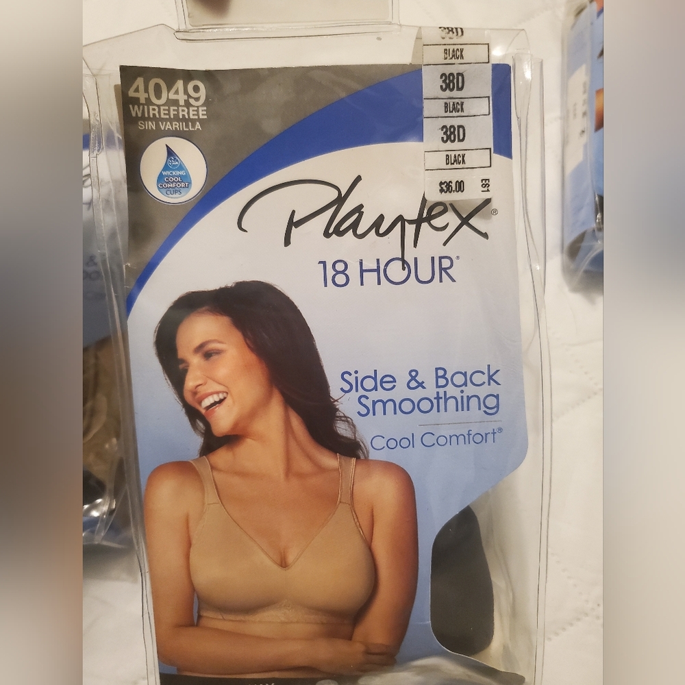 4 Brand New Playtex Bras 38D Blk/Bge. - Picture 2 of 6